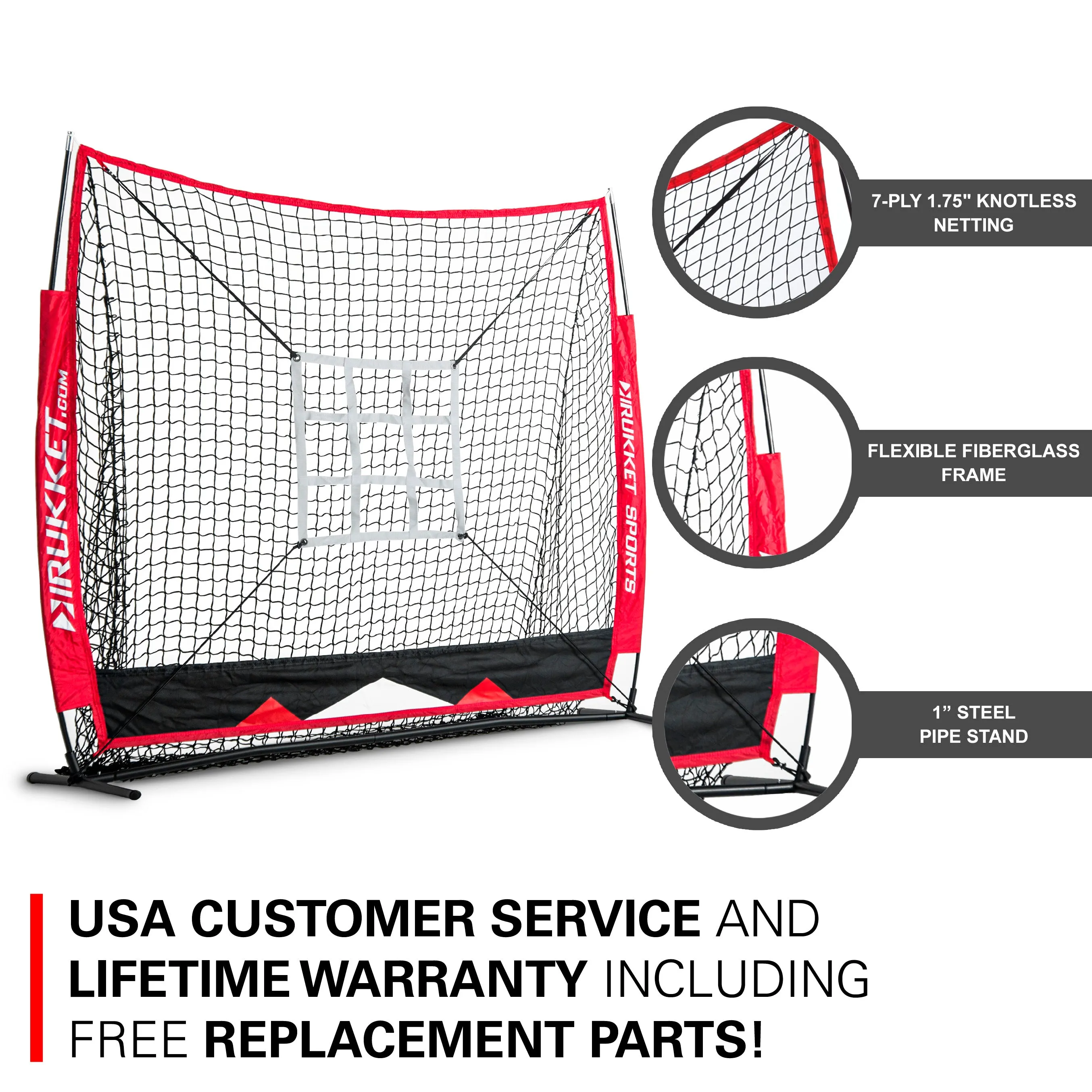 5x5 Baseball / Softball Net w/ Strike Zone Target