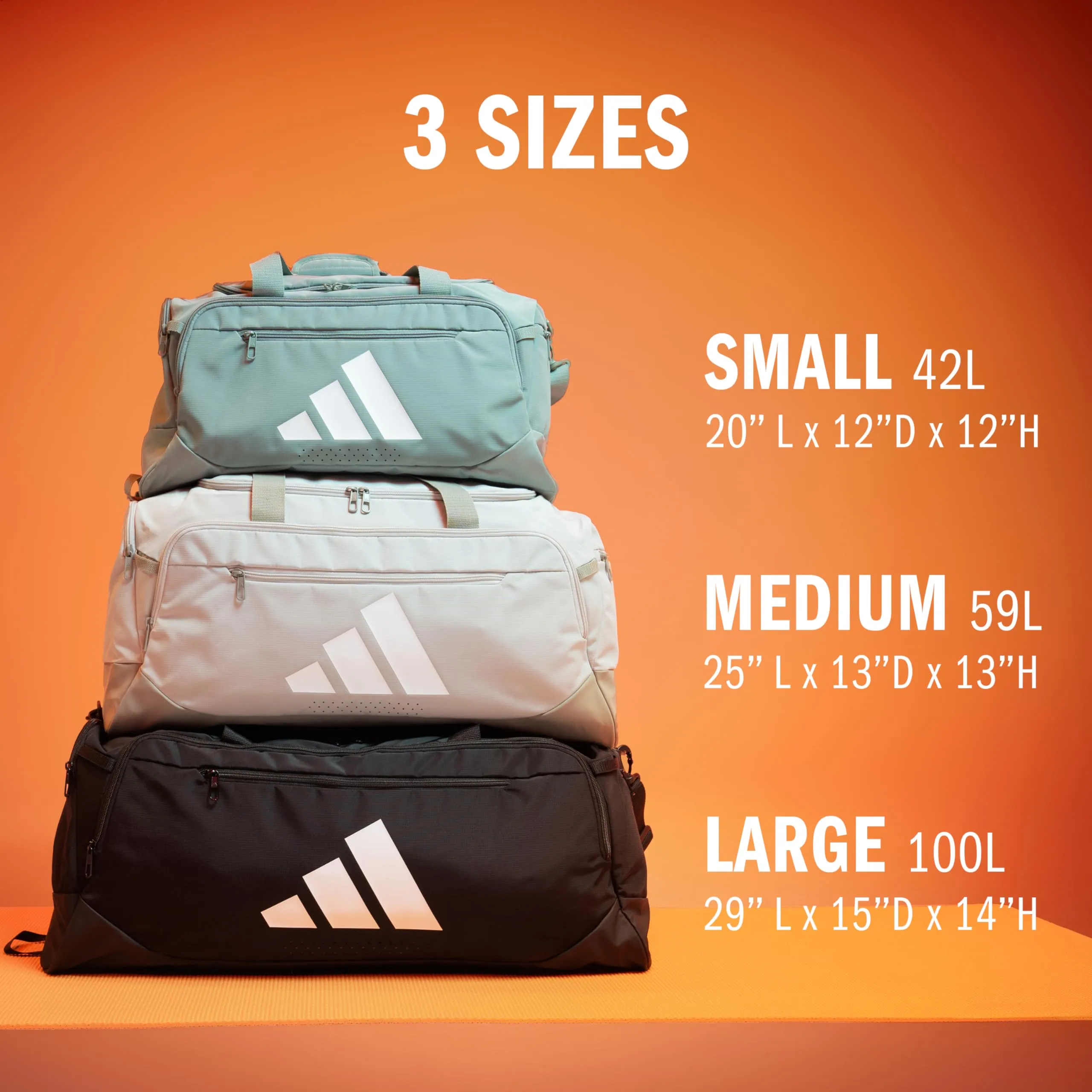 adidas Defender 5 Duffel, Twill Grey/Dark Blue/Semi Court Green, Medium (59L)
