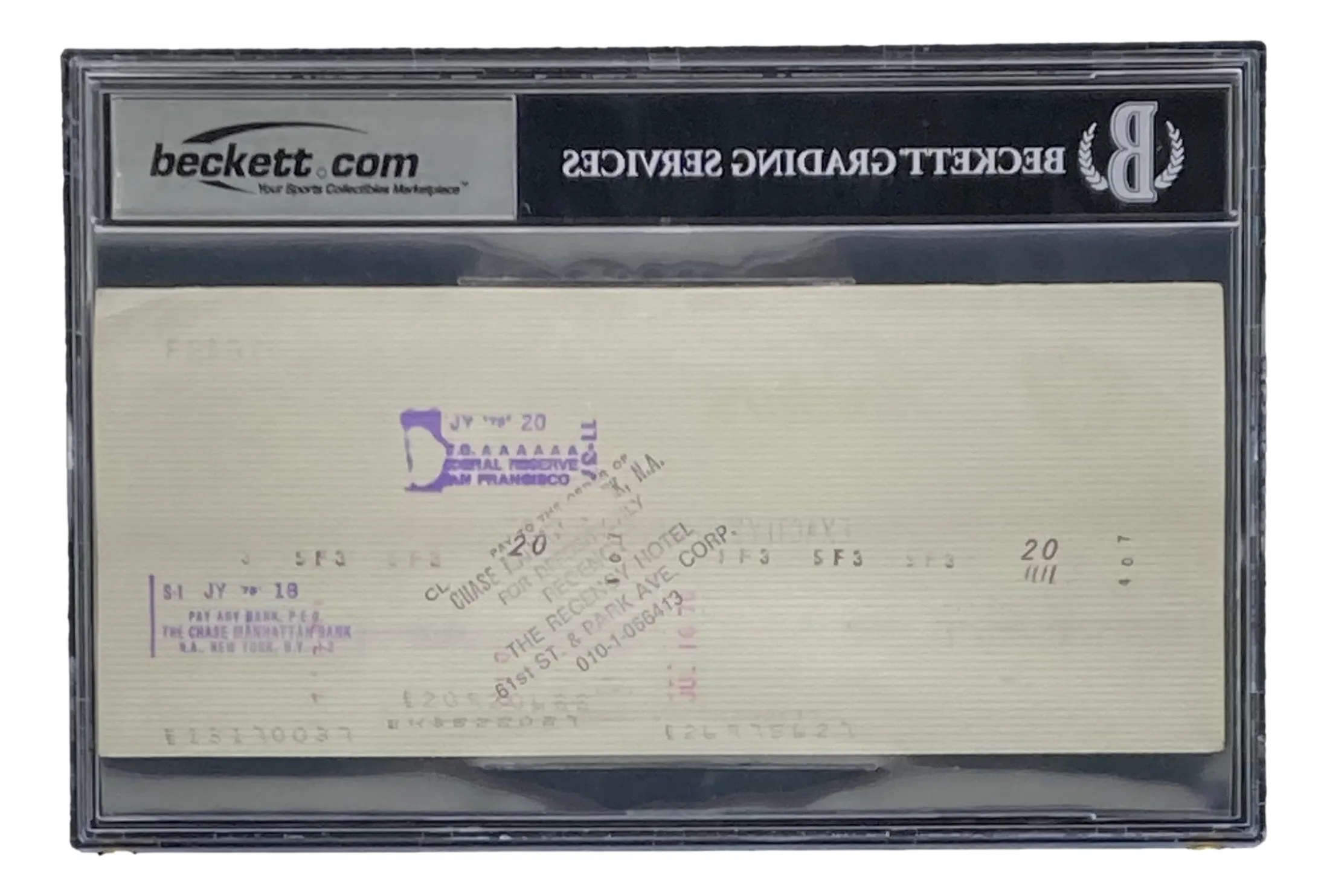 Al Davis Signed Oakland Raiders  Bank Check #16433 Auto 10 BAS