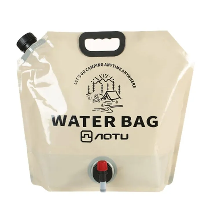 AOTU AT6667 Outdoor Large Capacity Water Bottle 9L Portable Folding Water Bottle Camping Car Drink Barrel(Khaki)