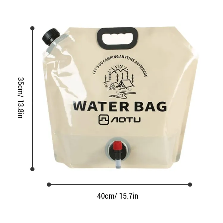 AOTU AT6667 Outdoor Large Capacity Water Bottle 9L Portable Folding Water Bottle Camping Car Drink Barrel(Khaki)