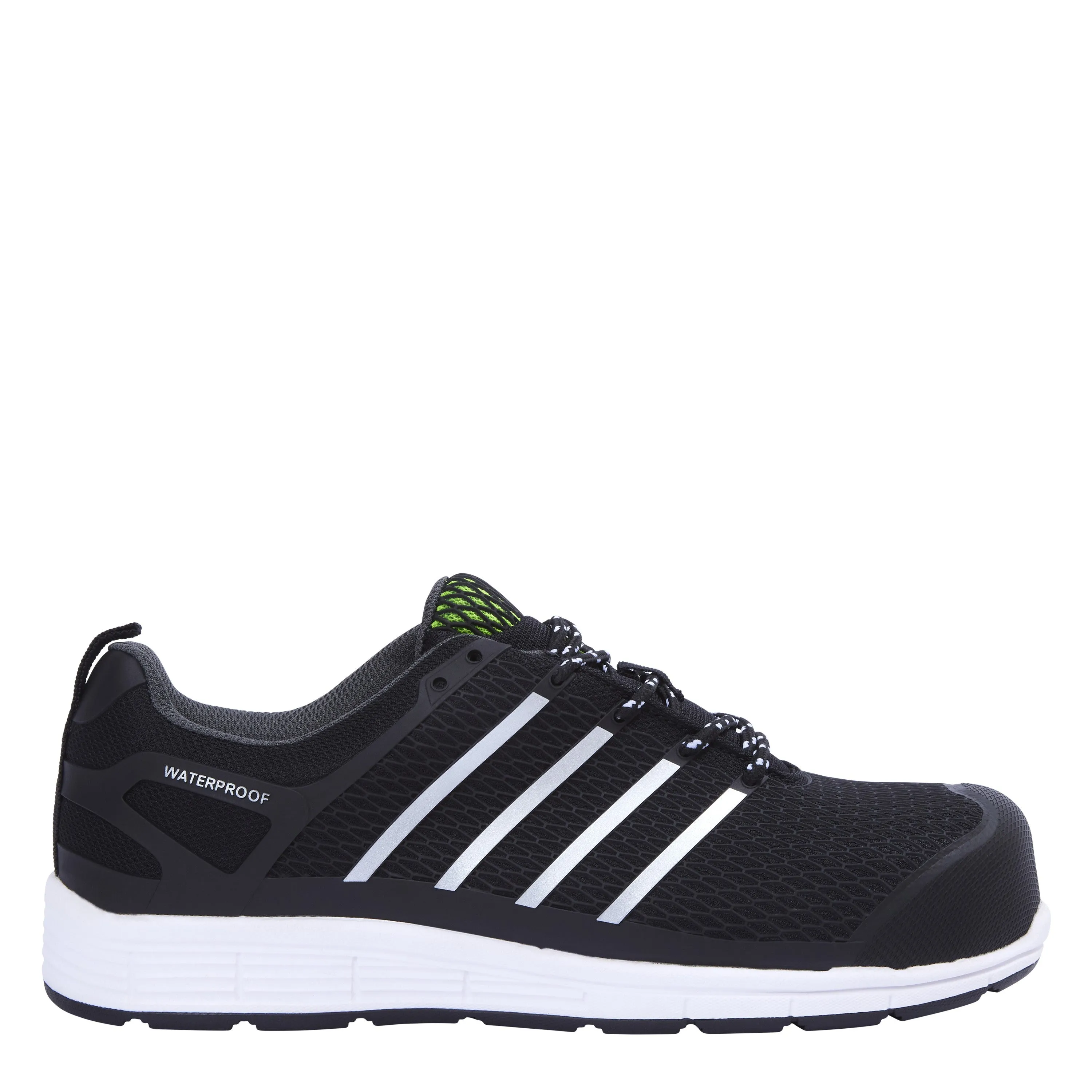 Apache Mens Motion Water Resistant Safety Work Shoe Trainer -BLACK