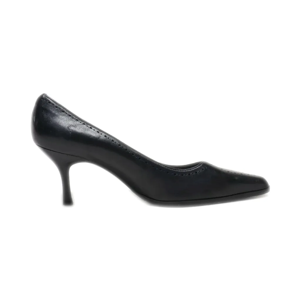Apart Mid-Heel Shoes Leather Black Colour For Women