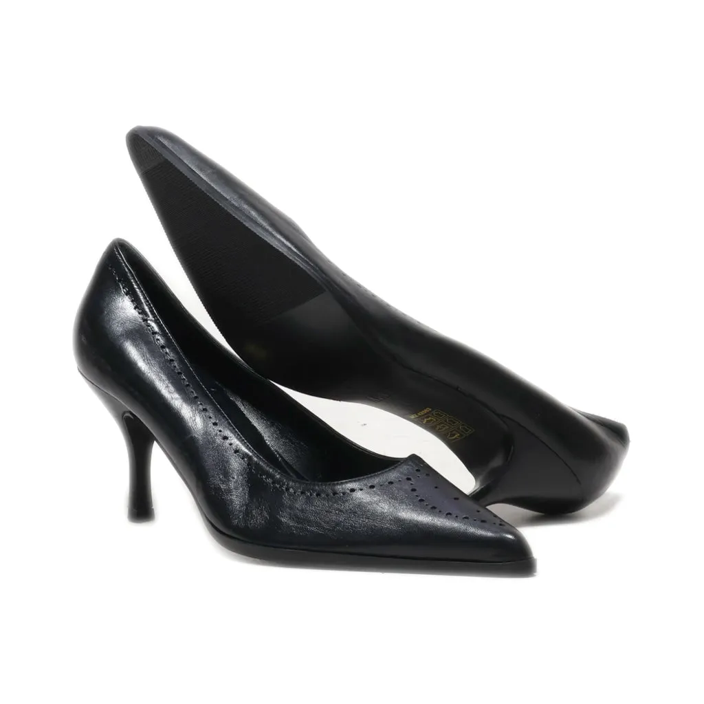 Apart Mid-Heel Shoes Leather Black Colour For Women
