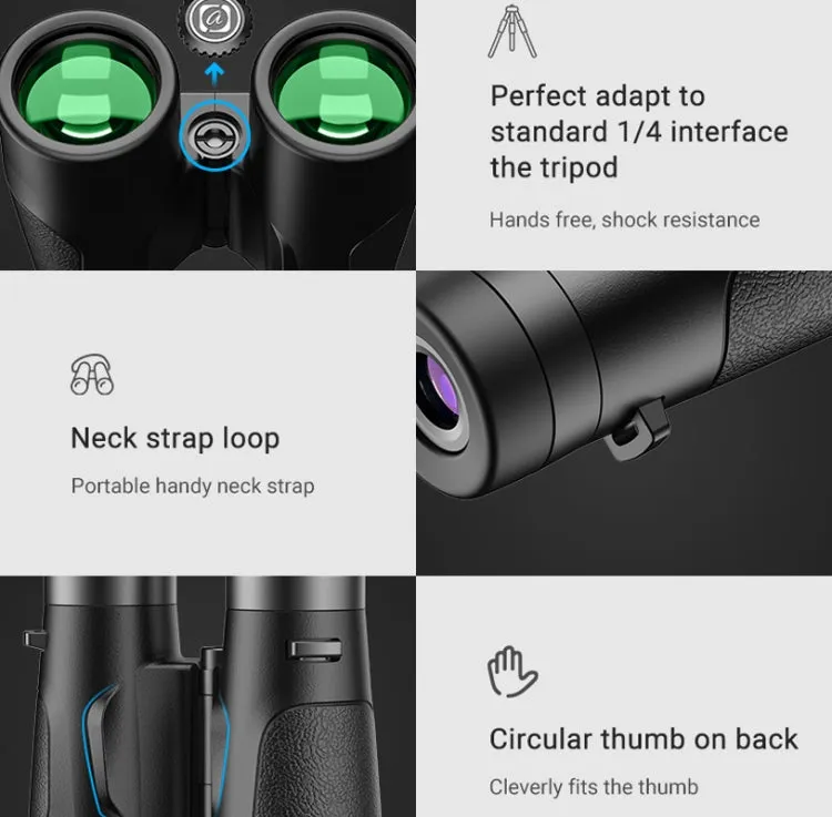 APEXEL 10x42 Fixed Focus Binoculars  Autofocus Telescope(Black)