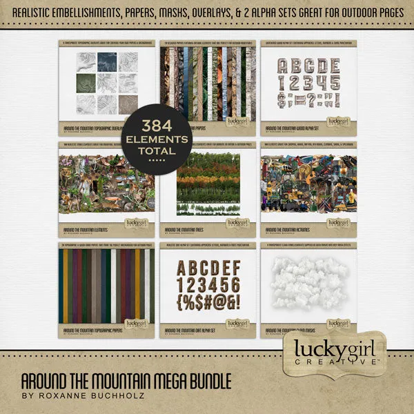 Around the Mountain Dirt Alpha Digital Scrapbook Kit