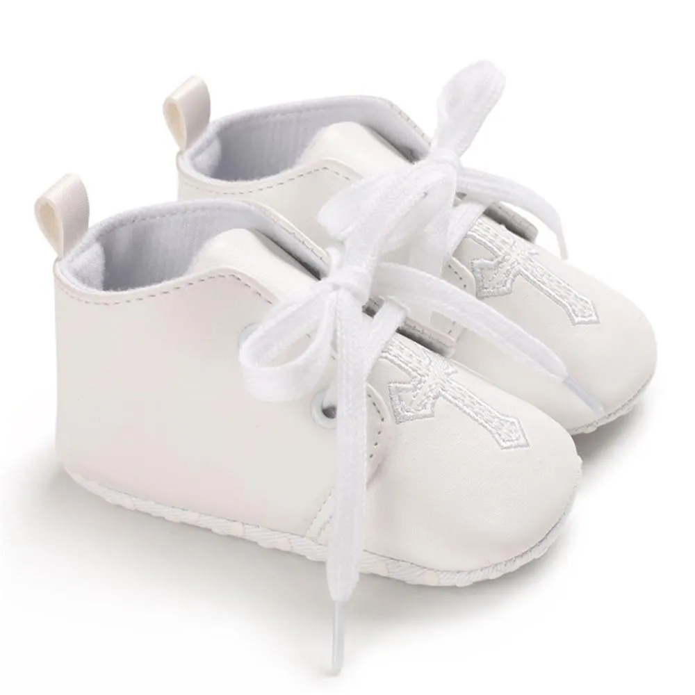 Baby Unisex Lace Up Solid Casual Shoes