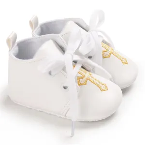 Baby Unisex Lace Up Solid Casual Shoes