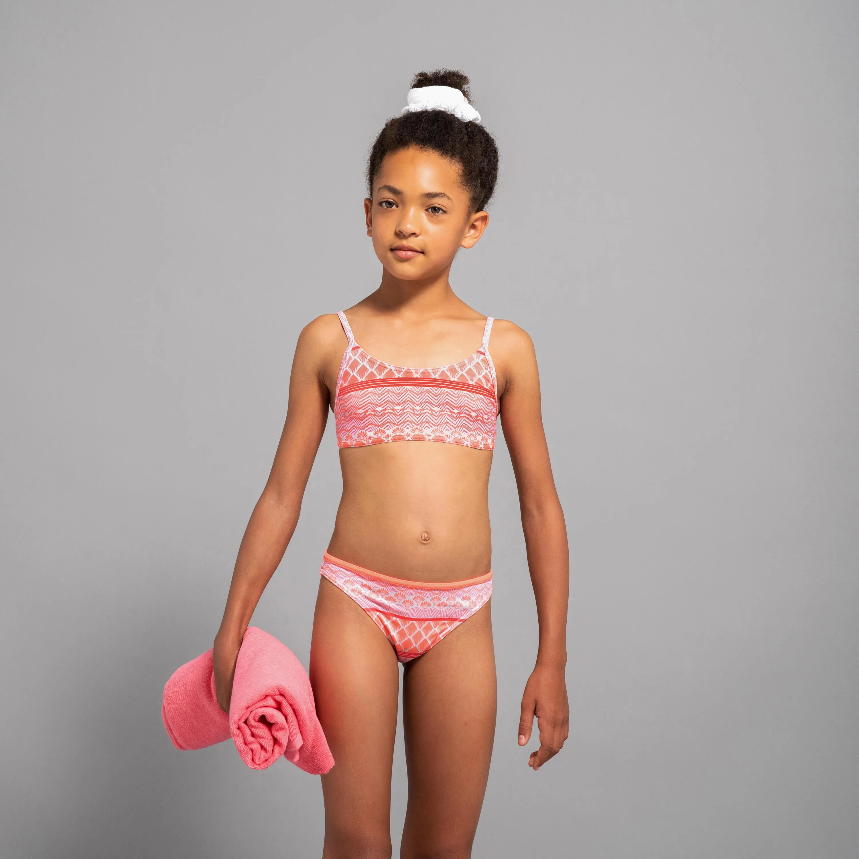 Bikini top bustier Zoe 100 girls coral OLAIAN, neon salmon