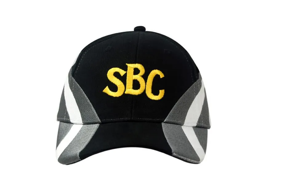 BRUSHED HEAVY COTTON CAP WITH FABRIC INSERTS & EMBROIDERY ON CROWN & PEAK