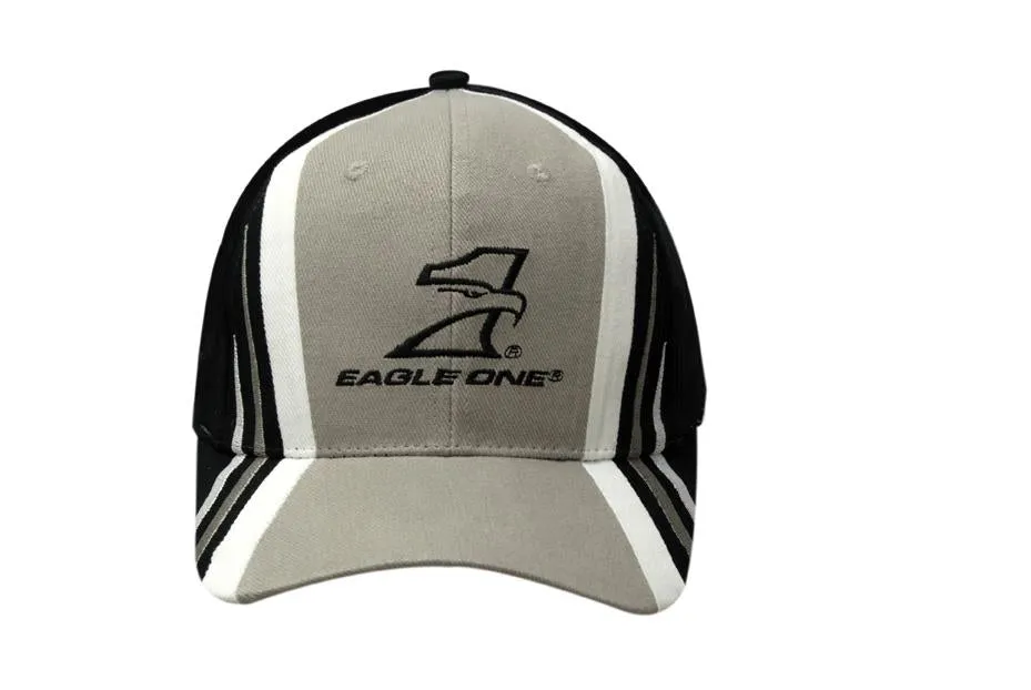 BRUSHED HEAVY COTTON CAP WITH FABRIC INSERTS AND EMBROIDERY ON CROWN & PEAK