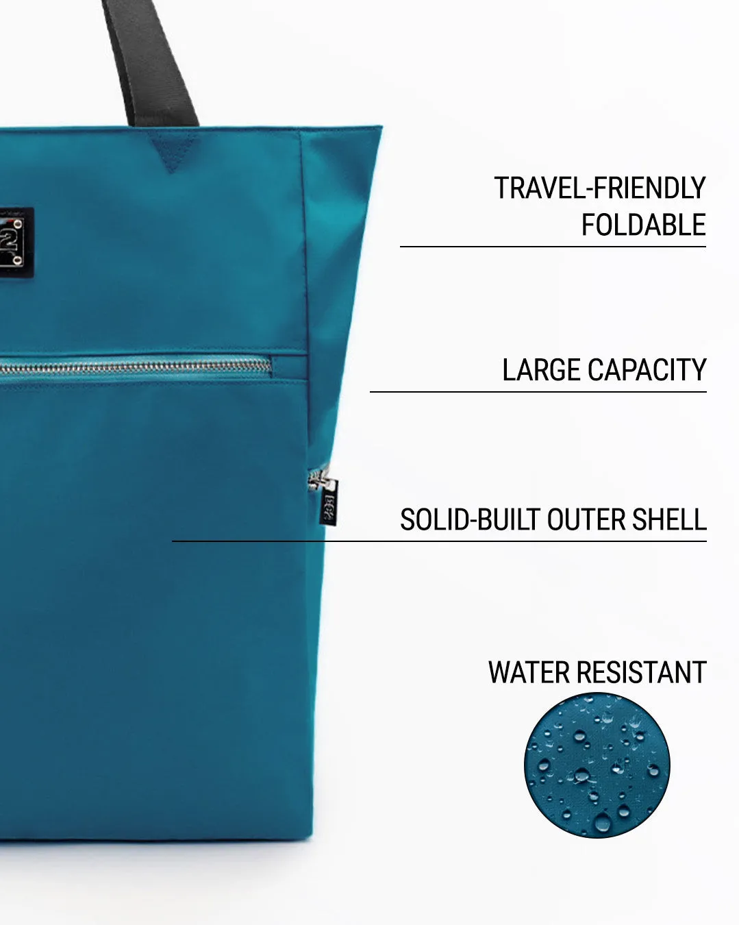 CHIC TEAL - Poolside Tote Bag Foldable/Portable