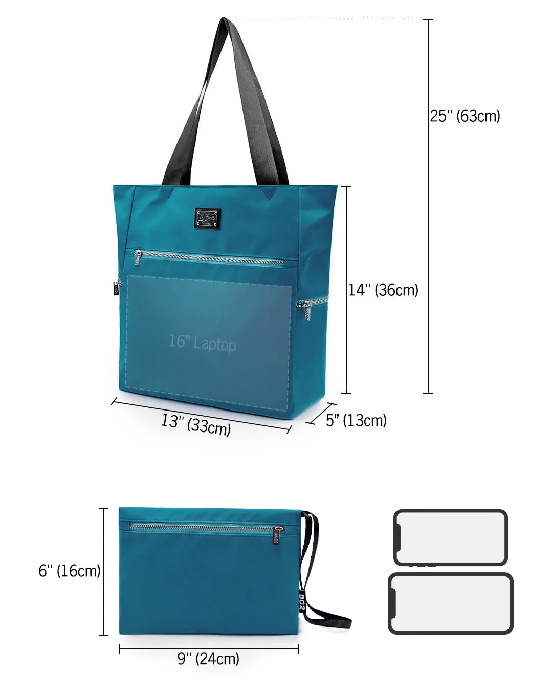 CHIC TEAL - Poolside Tote Bag Foldable/Portable