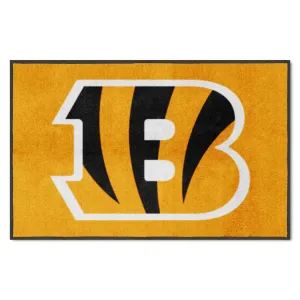 Cincinnati Bengals 4X6 High-Traffic Mat with Durable Rubber Backing - Landscape Orientation