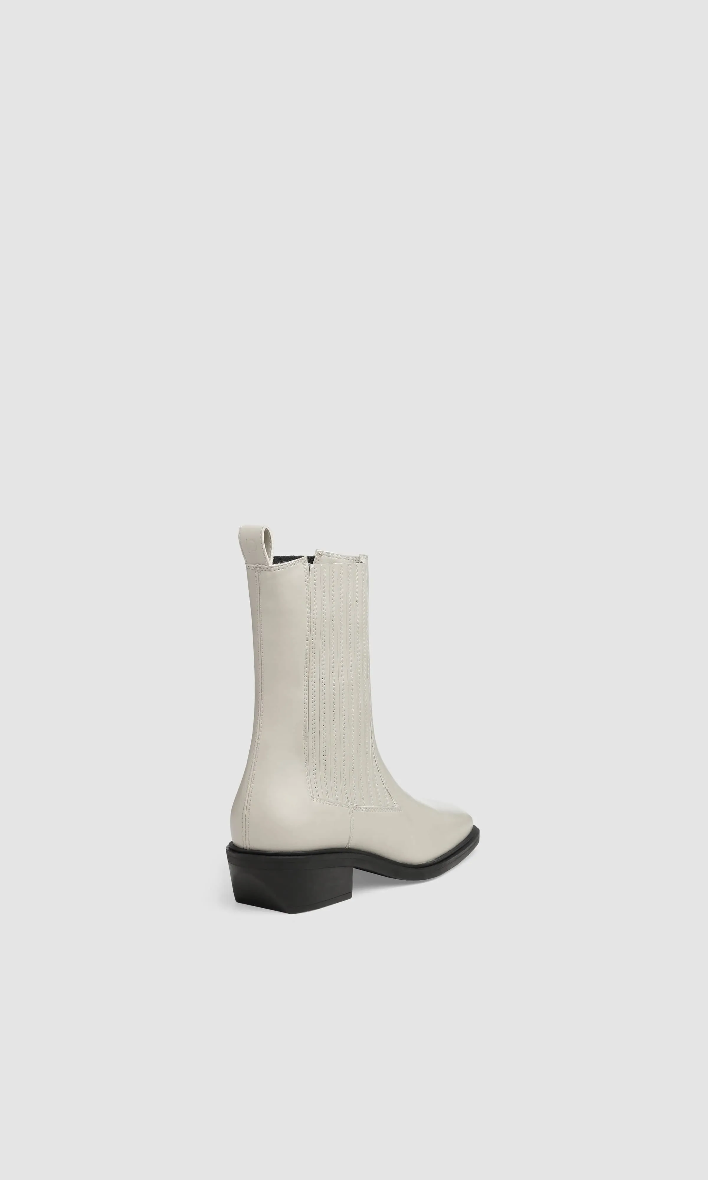 Claudio Vegan Apple Leather Western Boots | Cream