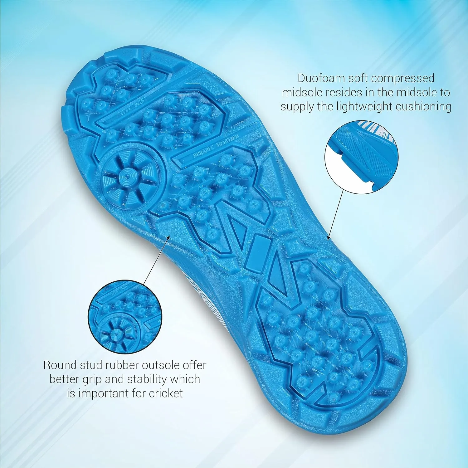 County Cricket Shoes For Men (Sky Blue)