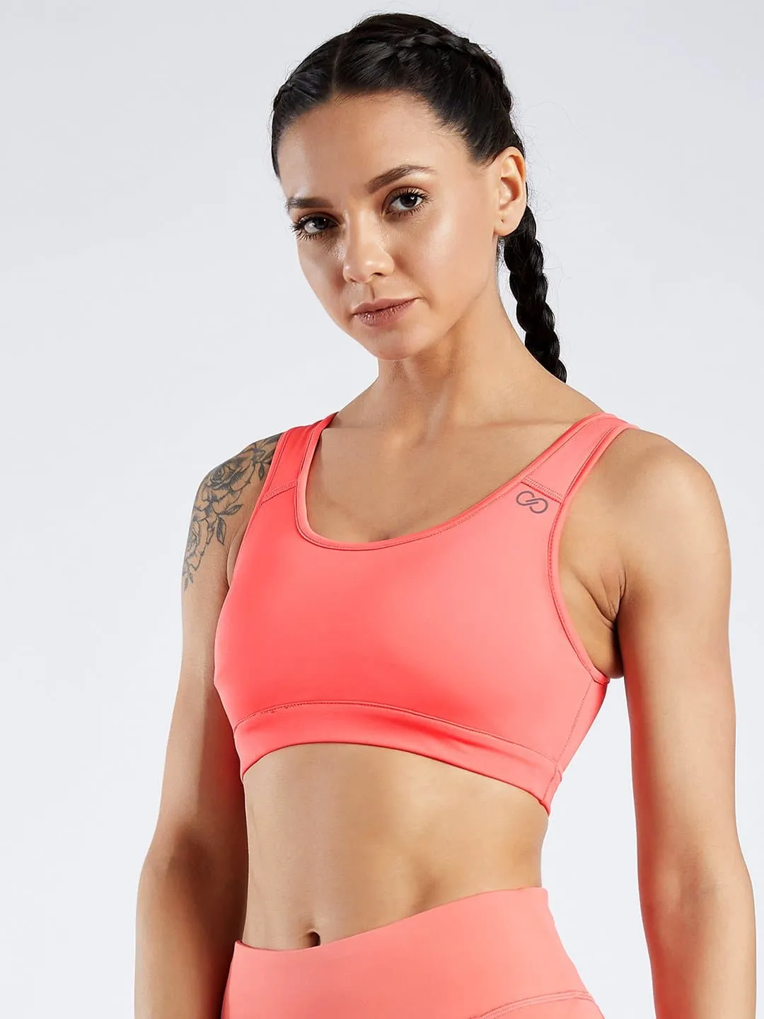 Creeluxe Power Me Coral Sports Bra