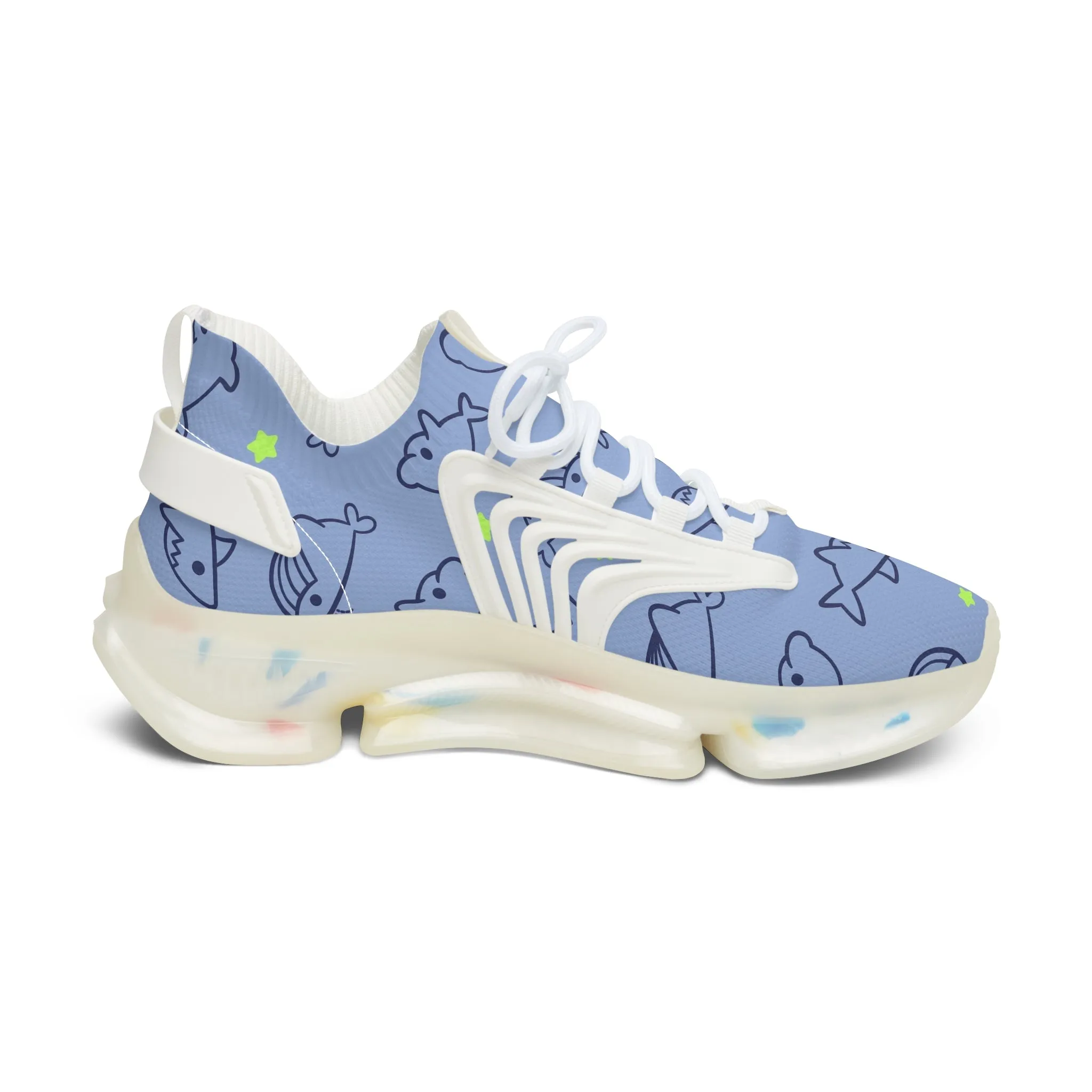 Cute Baby Dolphin and Shark Women's Mesh Sneakers