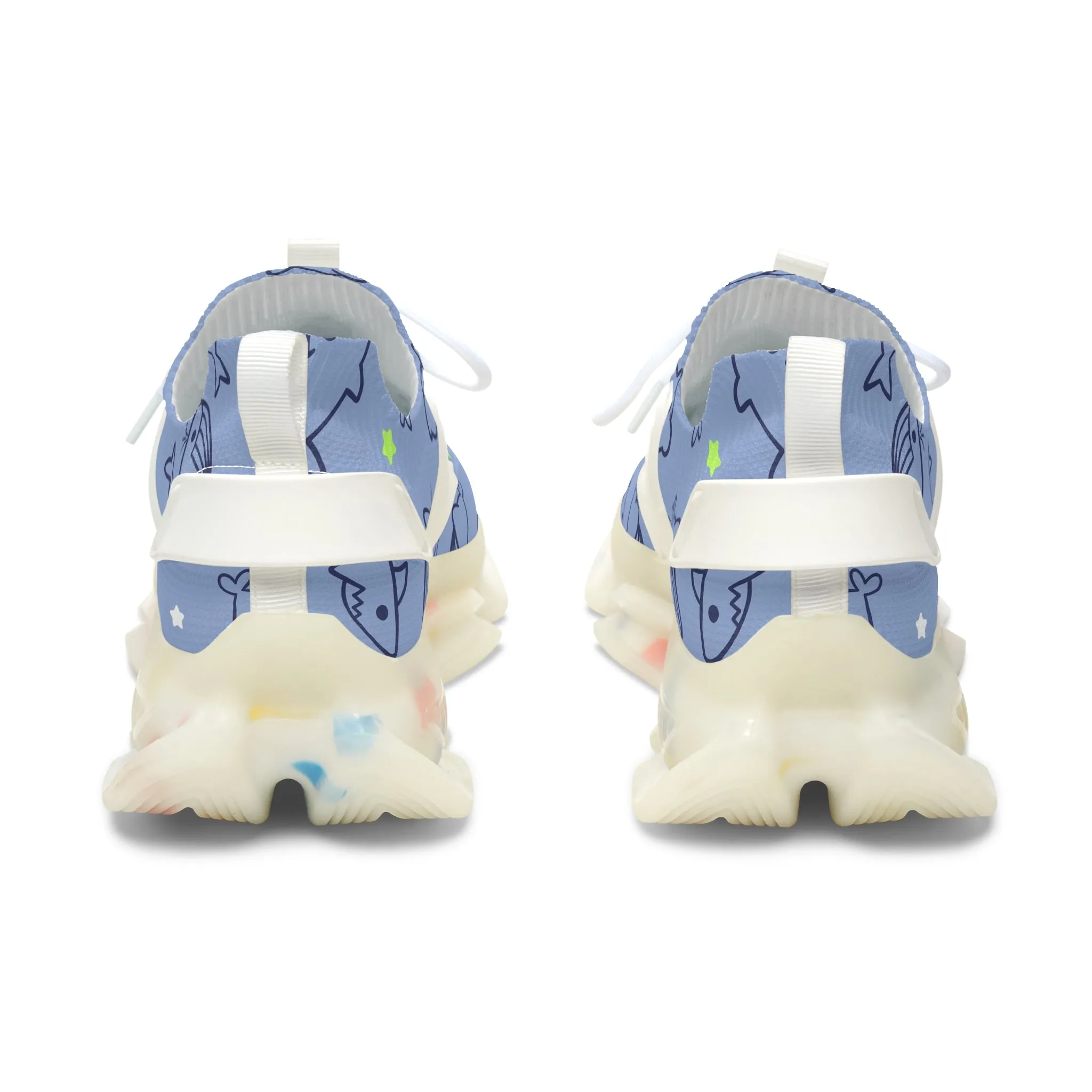 Cute Baby Dolphin and Shark Women's Mesh Sneakers