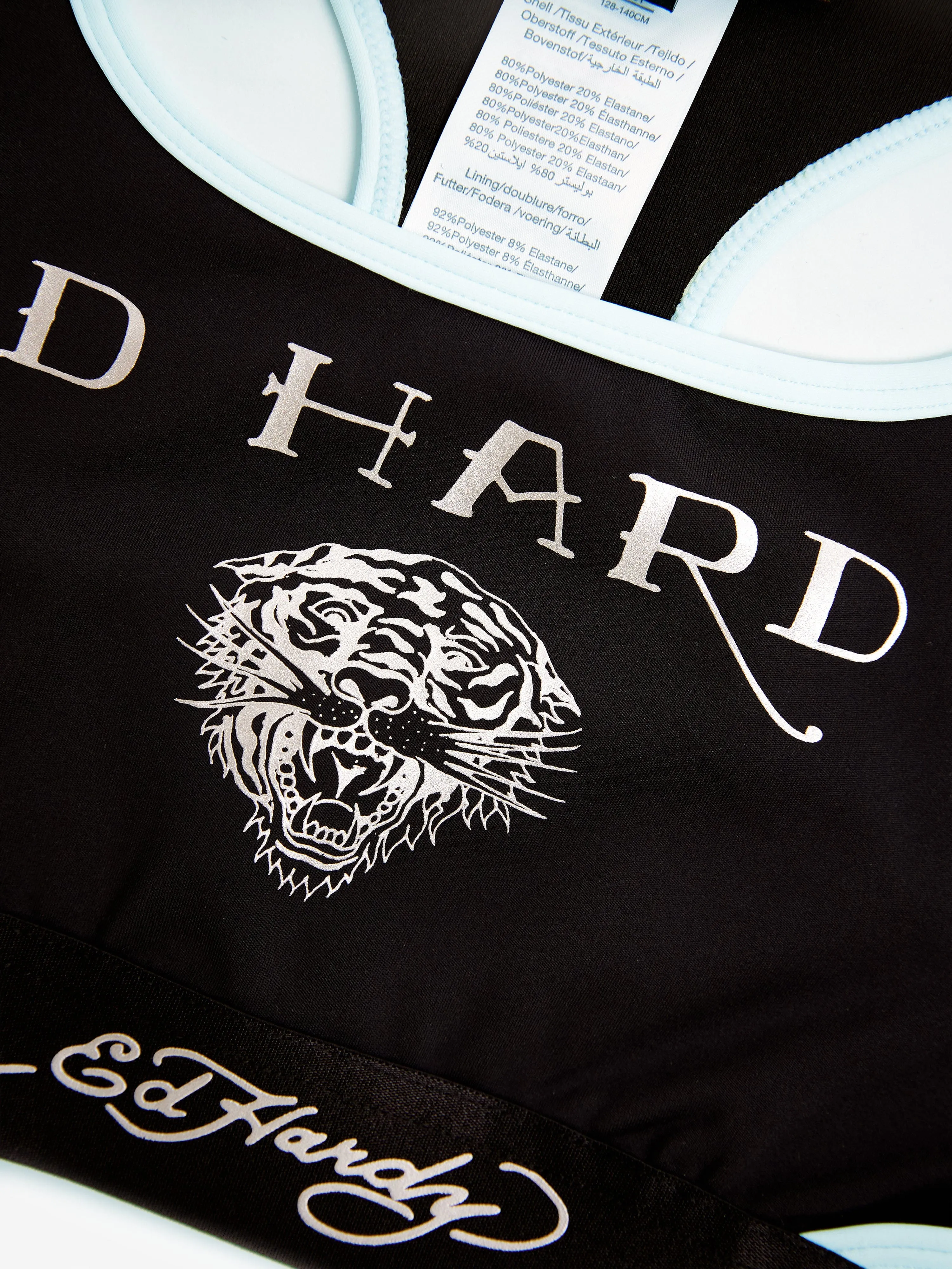 ED Hardy Girls Sports Crop Top in Black