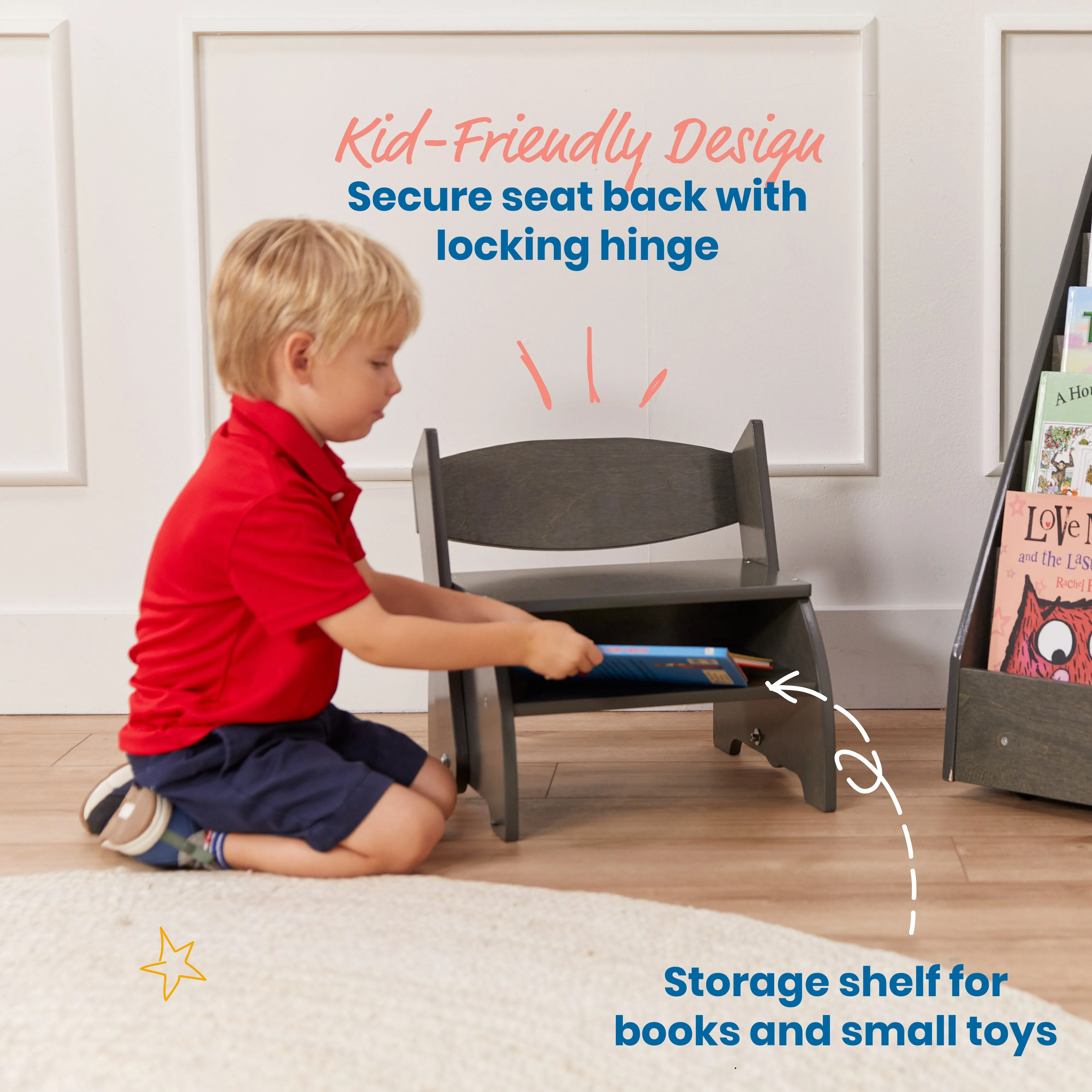 Flip-Flop Step Stool and Chair, Kids Furniture