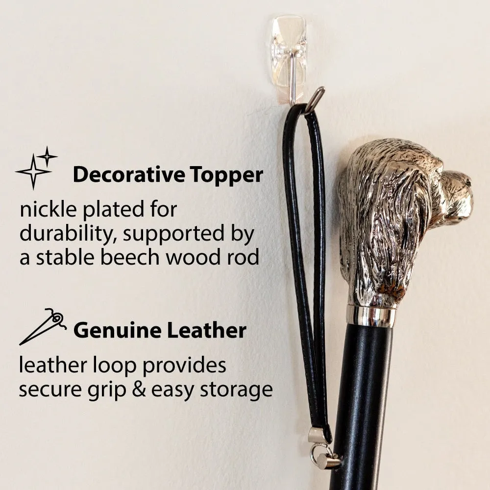 FootFitter Deluxe 27" Long Shoe Horn with Nickel Plated Lion Handle