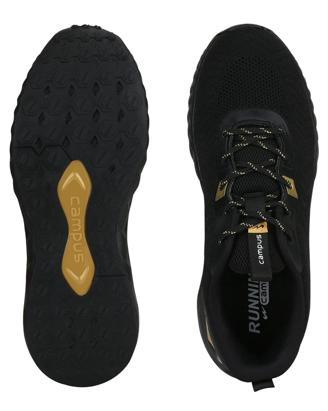 FUZION Black Men's Running Shoes
