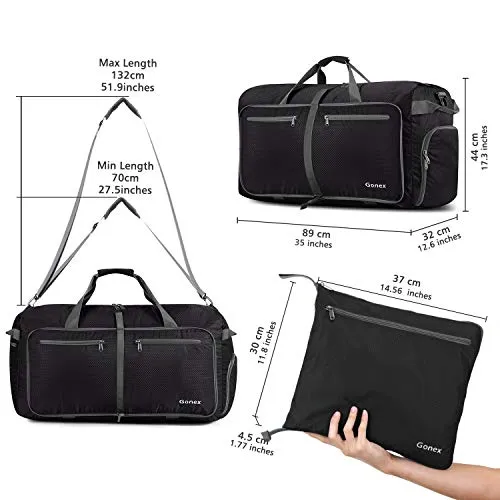 Gonex 150L Extra Large Duffle Bag, Packable Travel Luggage Shopping XL Duffel Black
