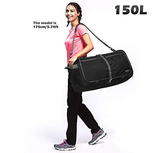 Gonex 150L Extra Large Duffle Bag, Packable Travel Luggage Shopping XL Duffel Black