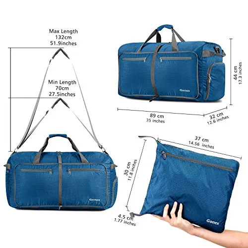 Gonex 150L Extra Large Duffle Bag, Packable Travel Luggage Shopping XL Duffel Deep Blue
