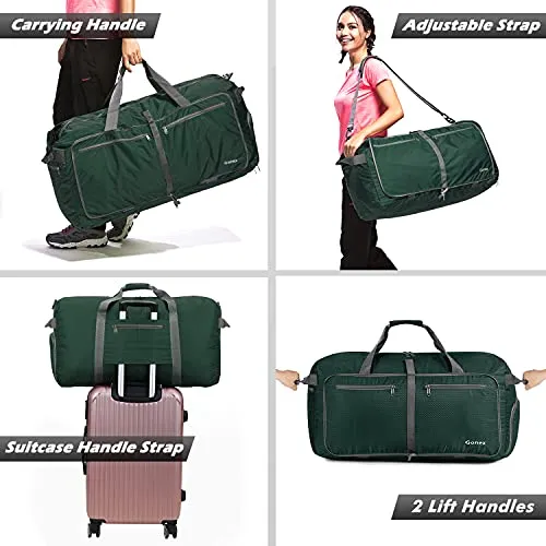Gonex 150L Travel Duffel Bag Foldable Extra Large Duffle Bag XL Heavy Duty for Men Women for Luggage Shopping Blackish Green