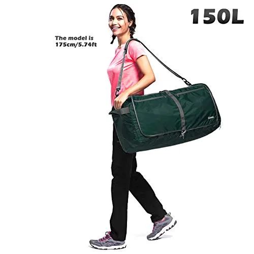 Gonex 150L Travel Duffel Bag Foldable Extra Large Duffle Bag XL Heavy Duty for Men Women for Luggage Shopping Blackish Green