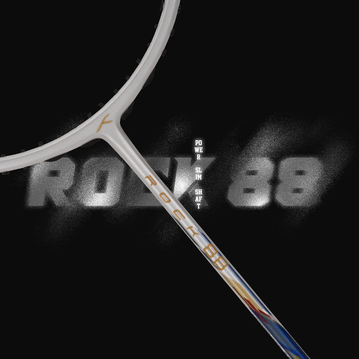 Hundred ROCK 88 Japan Made Graphite Unstrung Badminton Racquet (White / Gold)