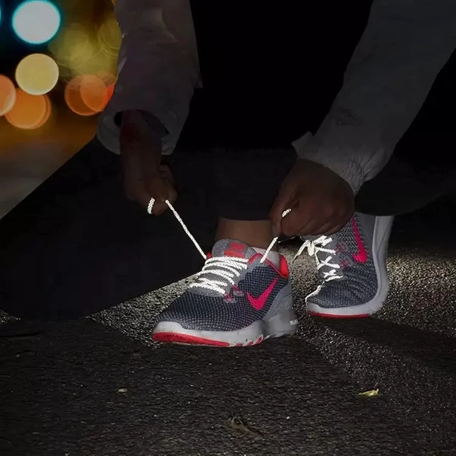 Ice White | Round Reflective Laces