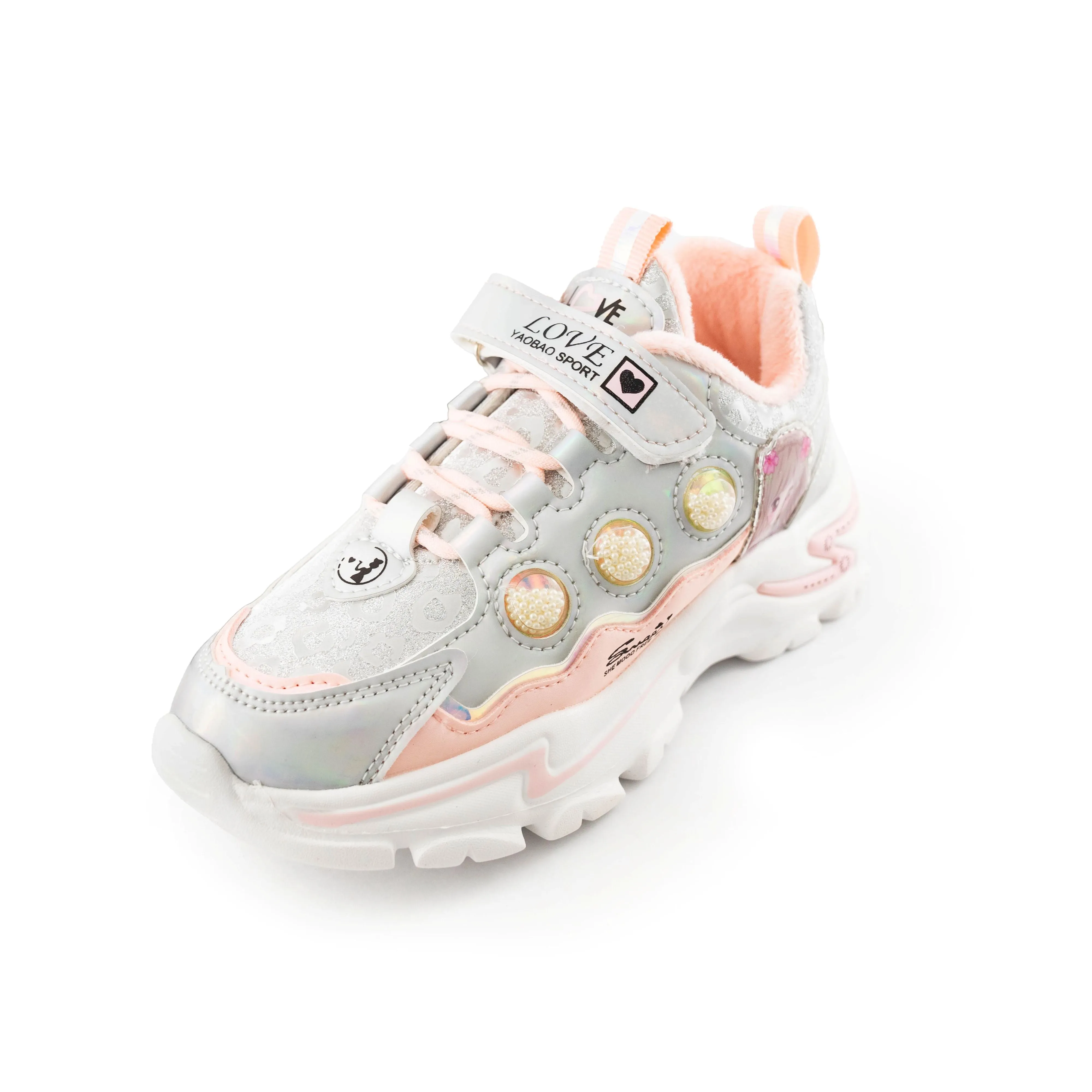Kids'/Youth Girls Sneaker With Cartoon Girl Print 1138 Pink
