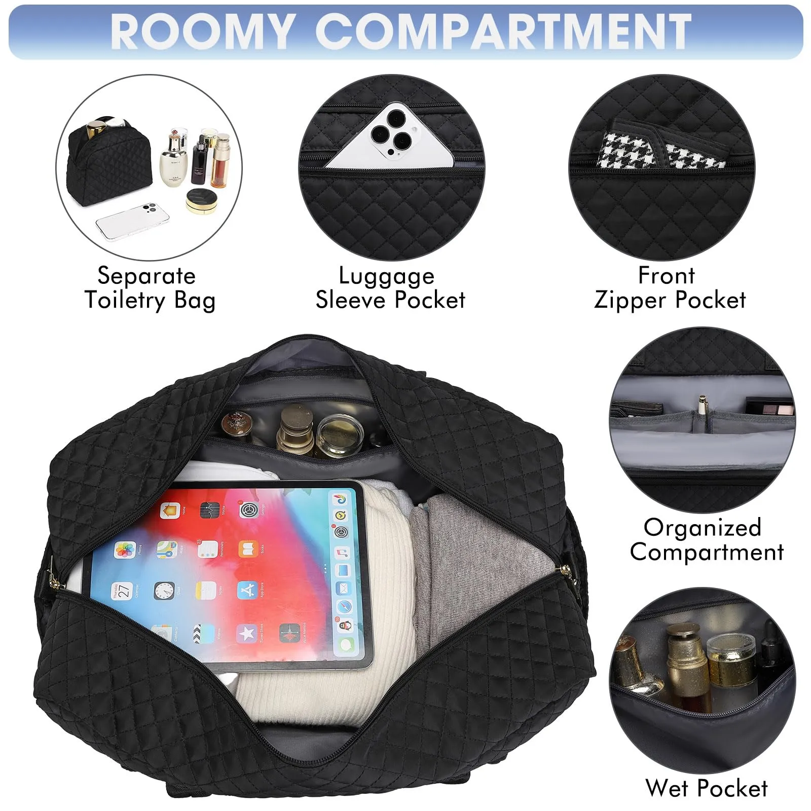 Large Travel Duffle Bag with Wet Pocket