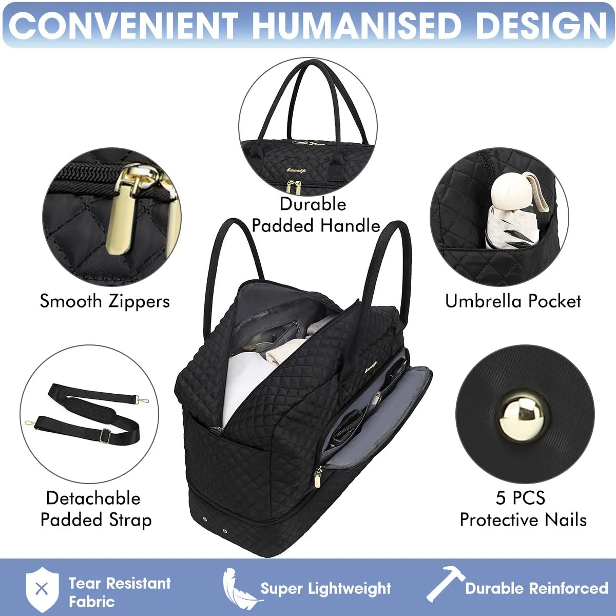 Large Travel Duffle Bag with Wet Pocket