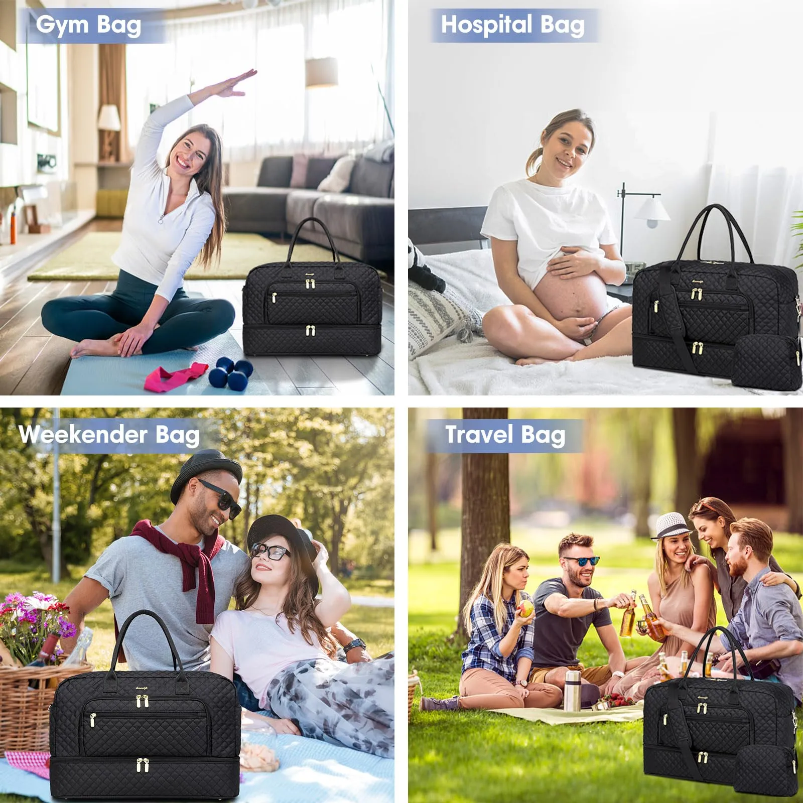 Large Travel Duffle Bag with Wet Pocket