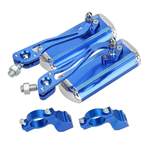 LICHTS Bicycle Rear View Mirror Handlebar Bikes Viewing Mirror Pair Blue