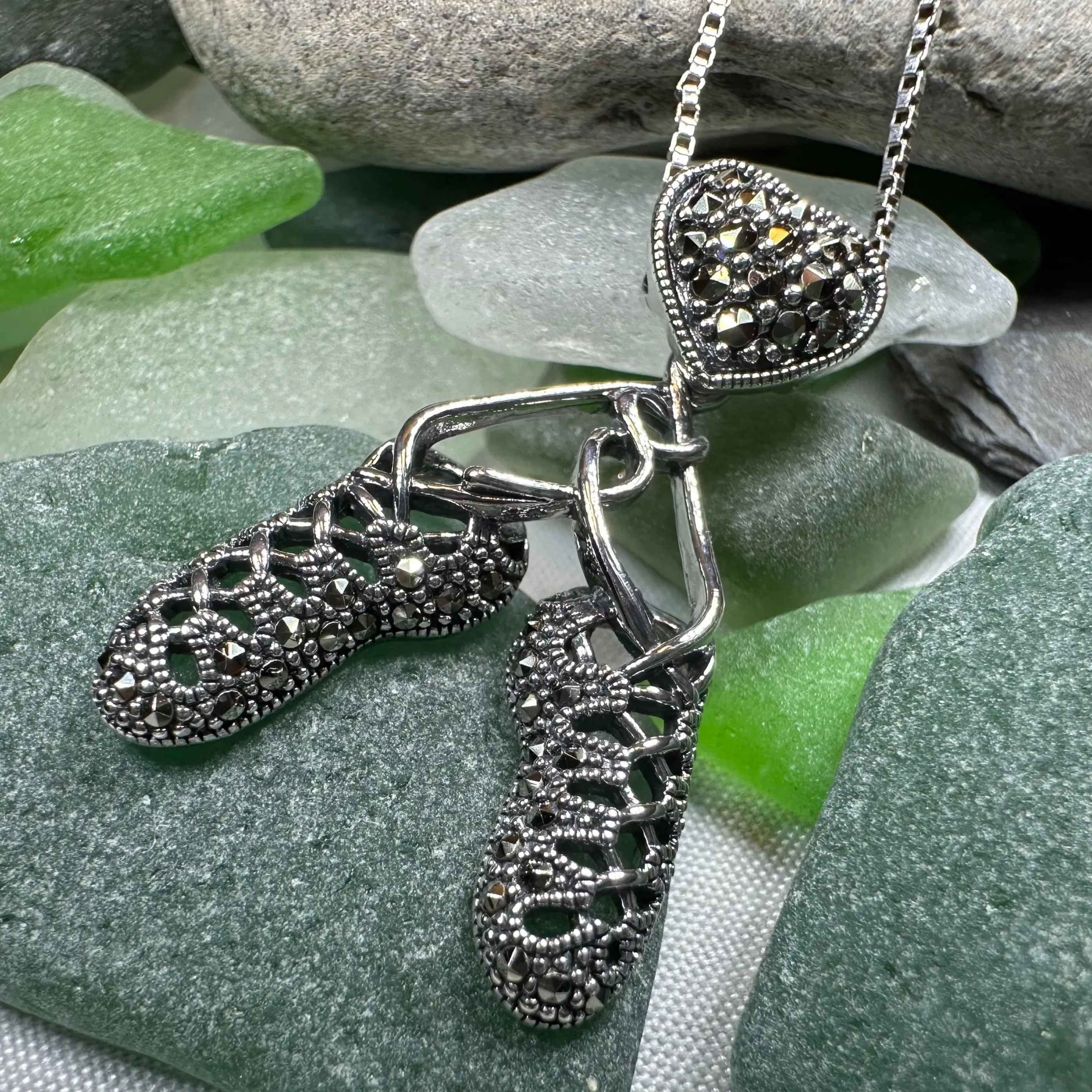 Marcasite Ghillies Irish Dance Necklace