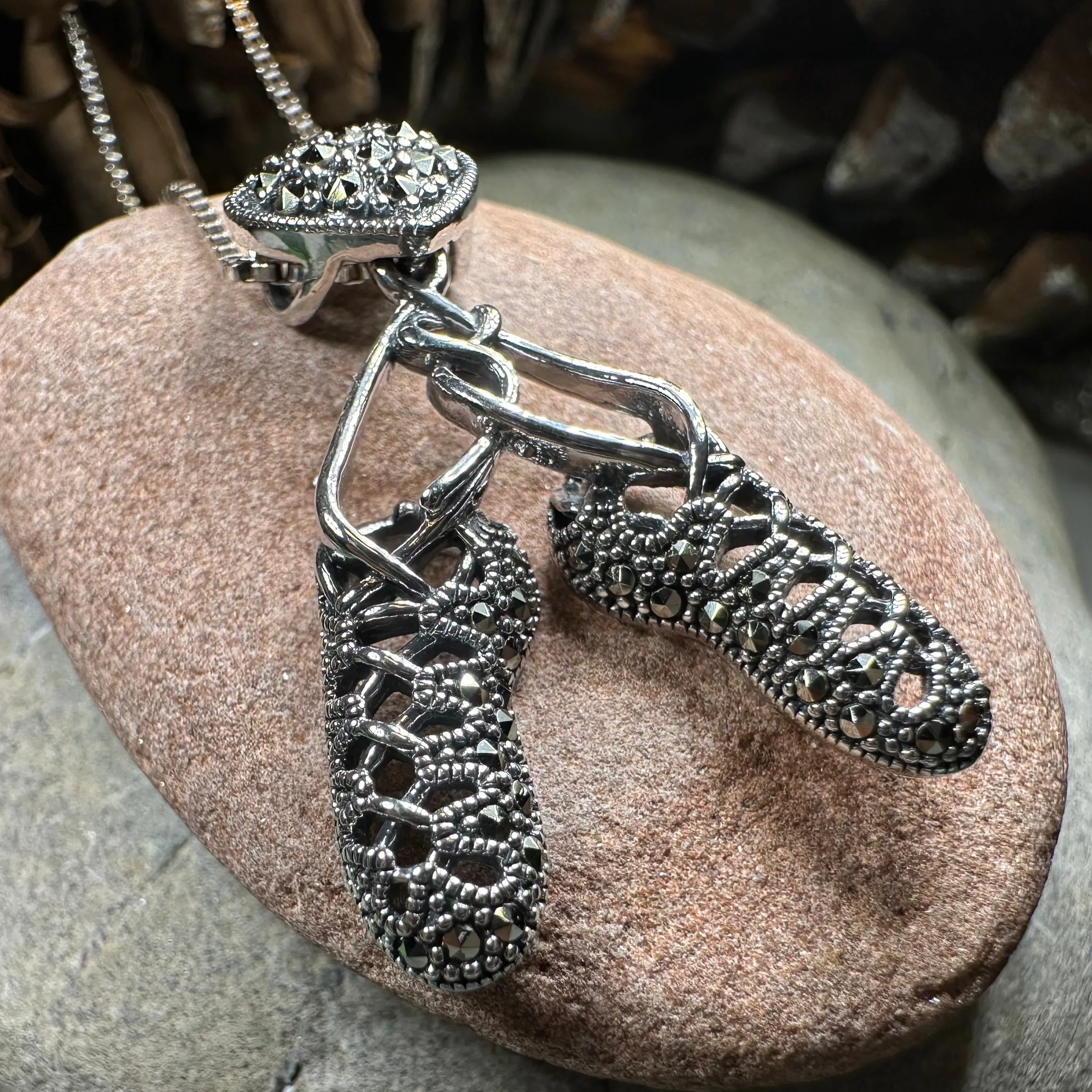 Marcasite Ghillies Irish Dance Necklace