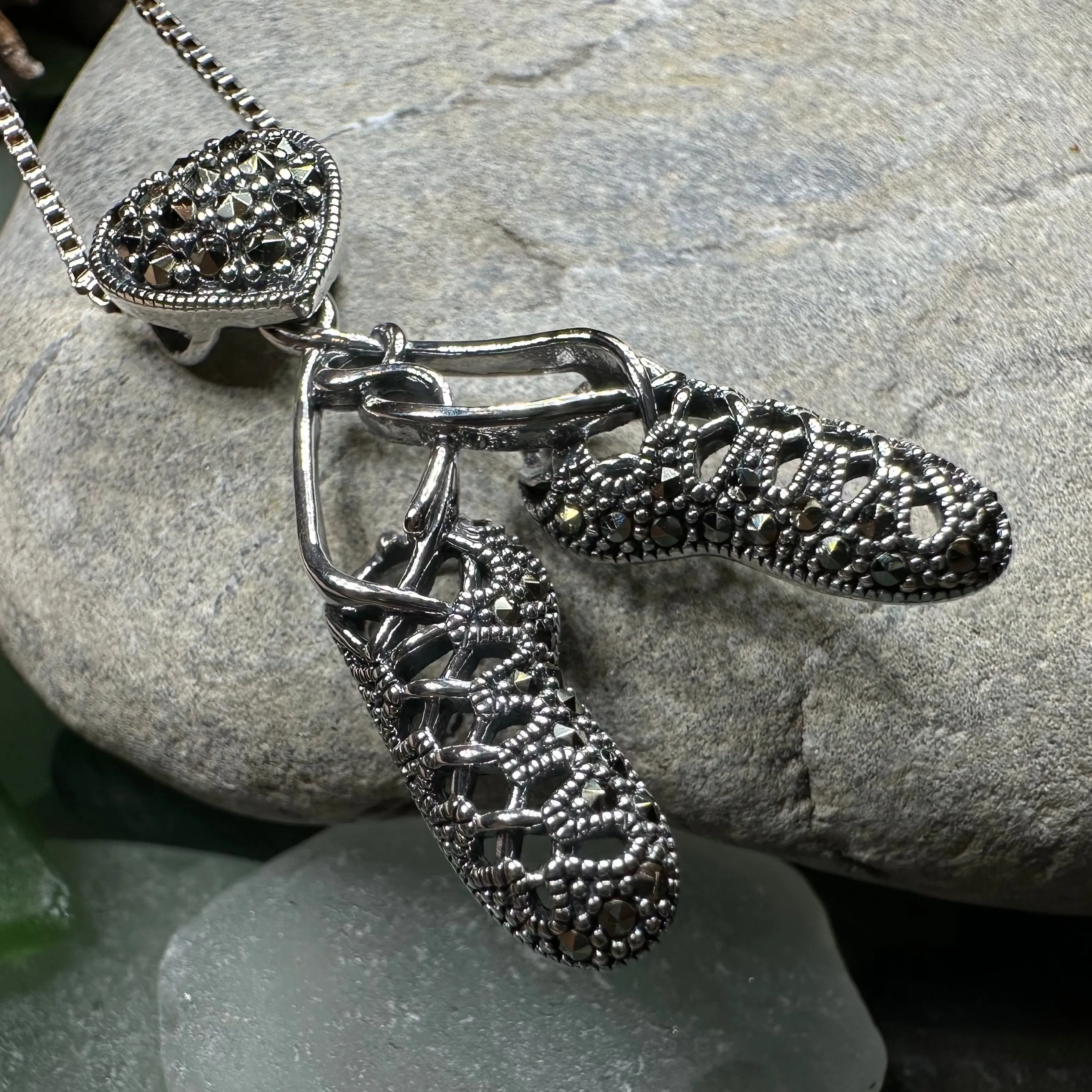 Marcasite Ghillies Irish Dance Necklace