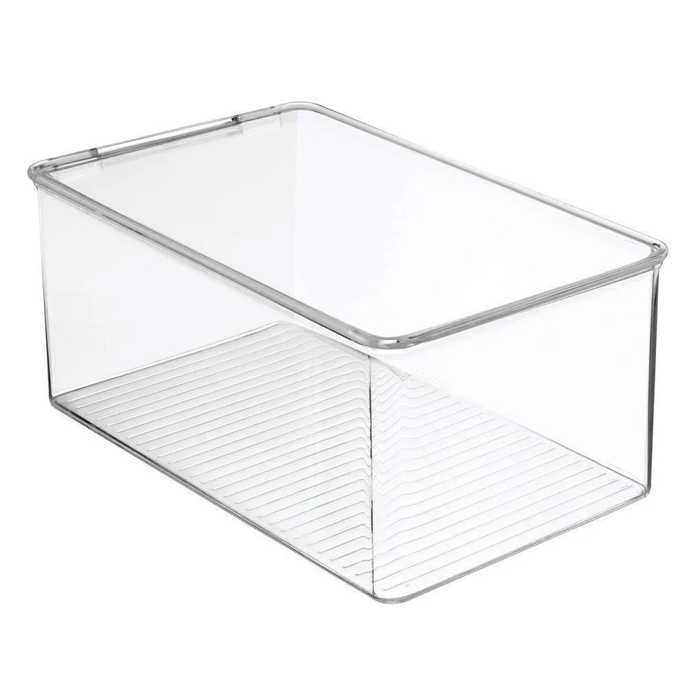 mDesign Stackable Closet Plastic Storage Bin Box with Lid - Container for Organizing Mens and Womens Shoes, Booties, Pumps, Sandals, Wedges, Flats, Heels and Accessories - 5" High, 6 Pack - Clear