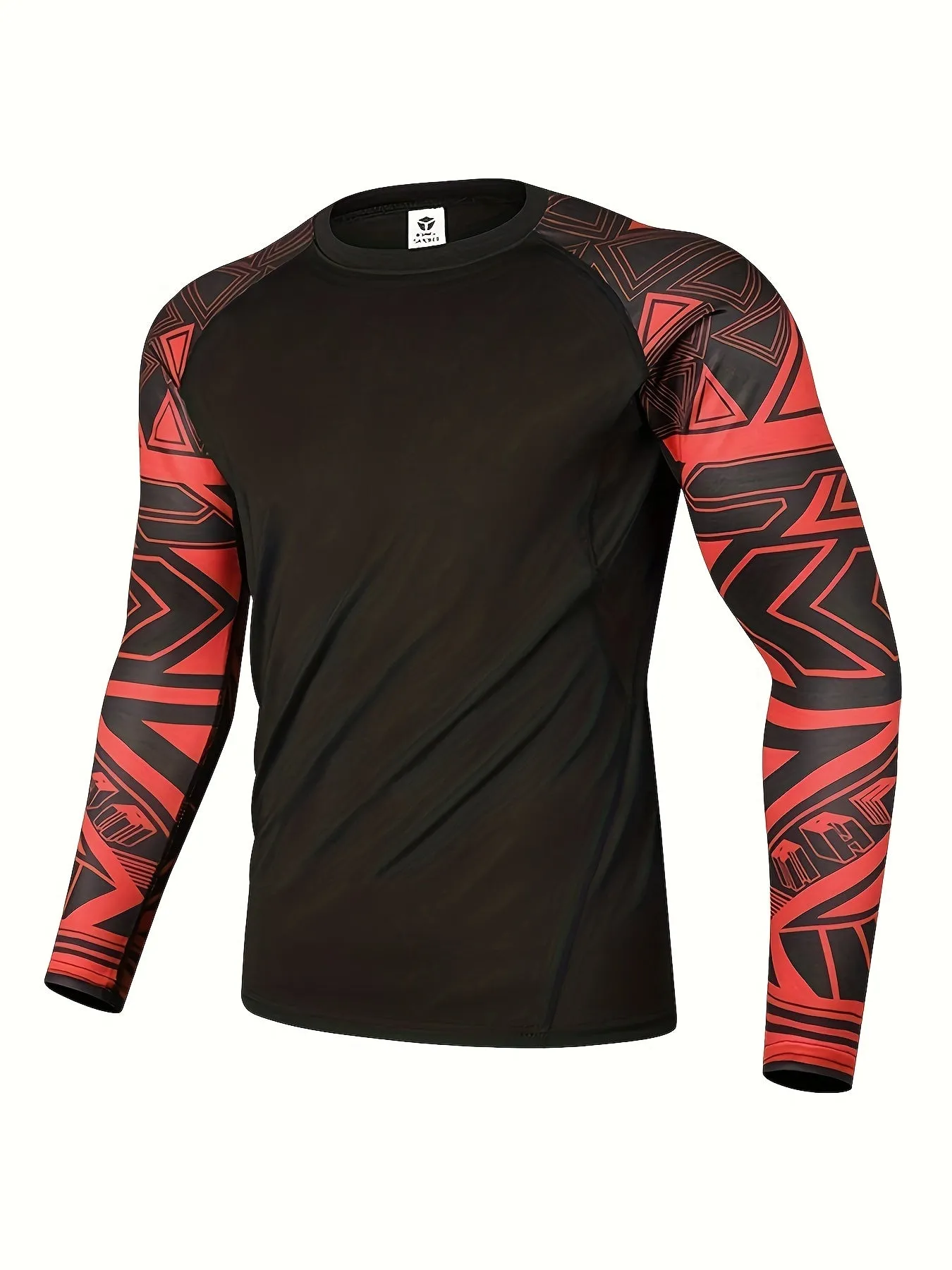 Men's Quick-Dry Athletic Compression Shirt - Breathable, Stretchy Long Sleeve Crew Neck Top for Running, Cycling & Outdoor Fitness