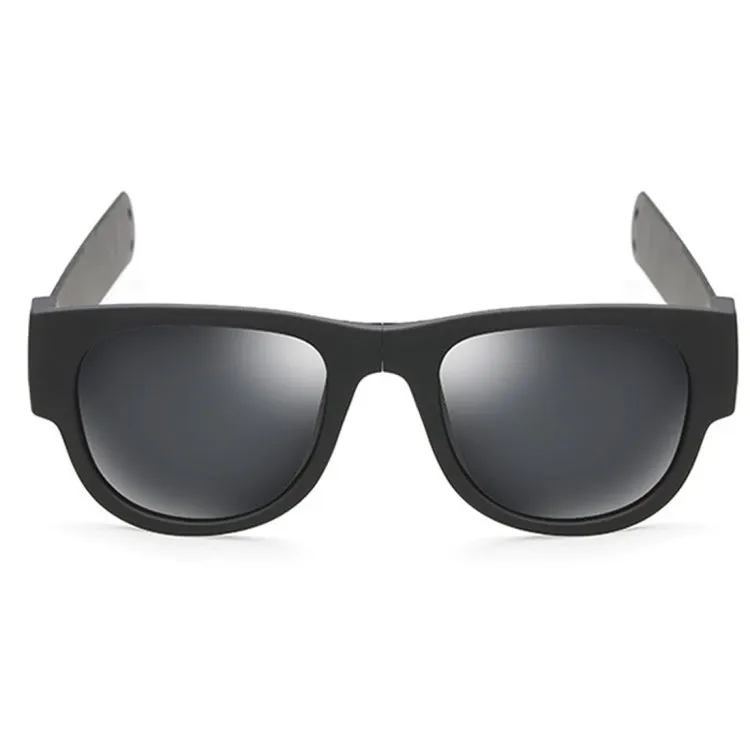 New Fashion Crimp Folding Mirror Pops Polarized Sunglasses Casual UV400 Protection Glasses for Men / Women(Black)