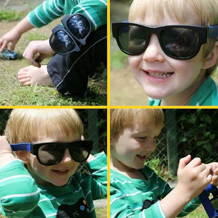 New Fashion Crimp Folding Mirror Pops Polarized Sunglasses Casual UV400 Protection Glasses for Men / Women(Black)