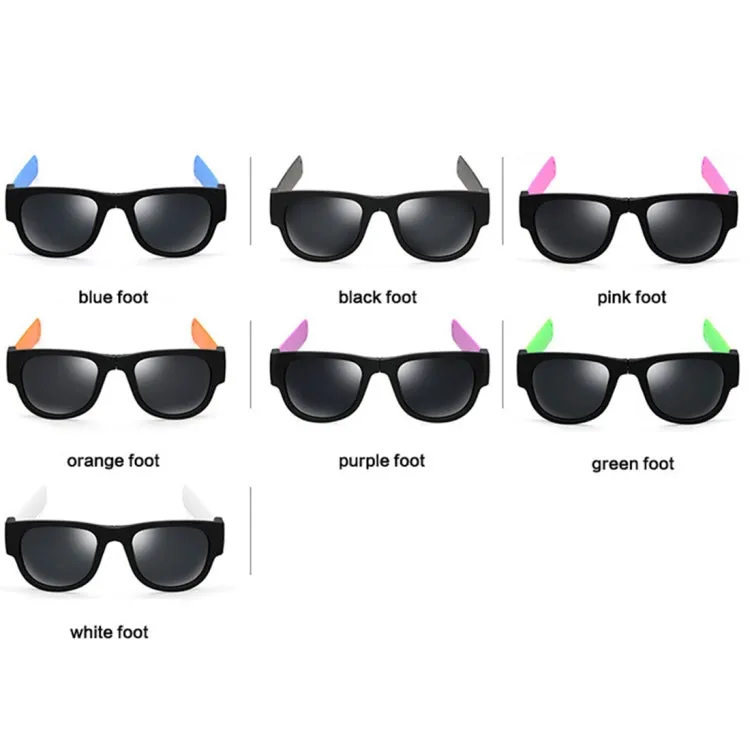 New Fashion Crimp Folding Mirror Pops Polarized Sunglasses Casual UV400 Protection Glasses for Men / Women(Black)