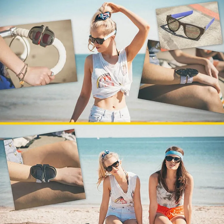 New Fashion Crimp Folding Mirror Pops Polarized Sunglasses Casual UV400 Protection Glasses for Men / Women(Black)