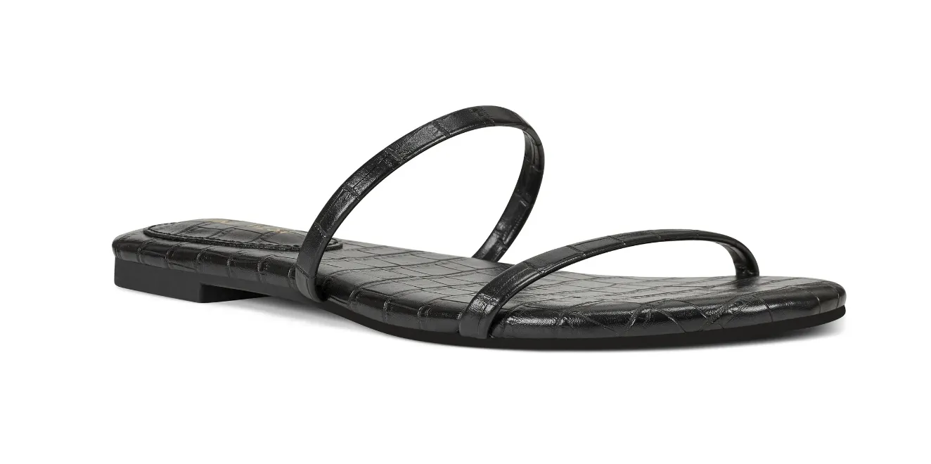Nine West Women's Blaise Flat Sandals  Color Black Size 7M