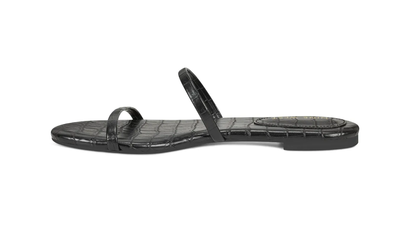 Nine West Women's Blaise Flat Sandals  Color Black Size 7M